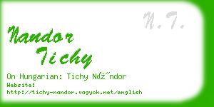 nandor tichy business card